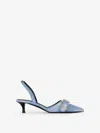 Givenchy Voyou Denim Buckle Slingback Pumps In Blue