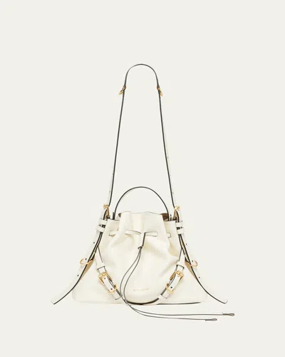 Givenchy Voyou Small Buckle Shoulder Bag In Leather In White