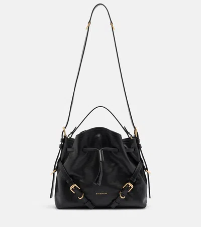 Givenchy Voyou Small Leather Shoulder Bag In Black