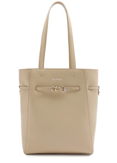 Givenchy Voyou Small Leather Tote In Beige