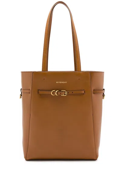 Givenchy Voyou Small Leather Tote In Tan
