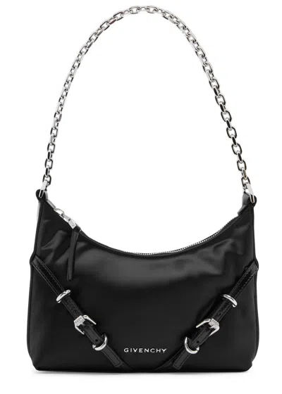 Givenchy Voyou Small Satin Shoulder Bag In Black