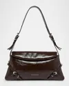 Givenchy Voyou Small Shoulder Bag In Leather In Ebony Brown