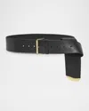Givenchy Voyou Metal Tip Wide Leather Belt