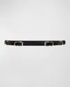 Givenchy Voyou V2 Skinny Pebble-grain Leather Belt In Black