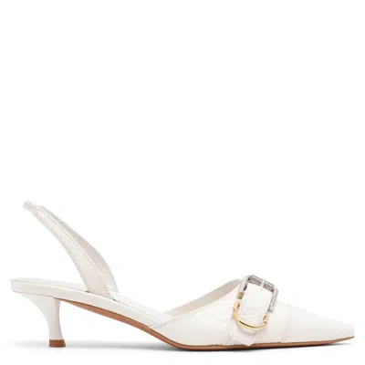 Givenchy Voyou Leather Buckle Slingback Pumps In Ivory