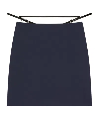 Givenchy Voyou Skirt In Wool And Mohair In Blue
