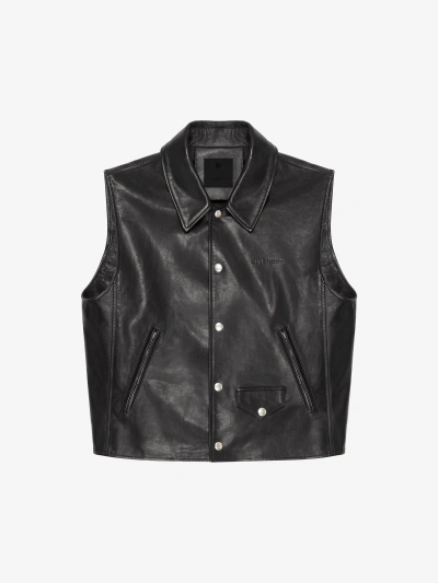 Givenchy Waistcoat In Leather In Black