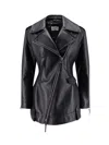 Givenchy Waisted Leather Jacket In Black
