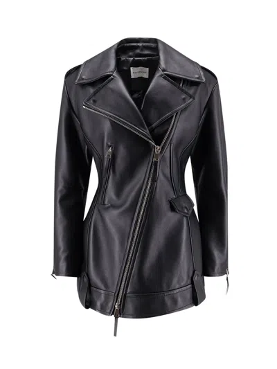 Givenchy Waisted Leather Jacket In Black