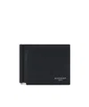 Givenchy Wallet In Grained Leather With Clip In Black