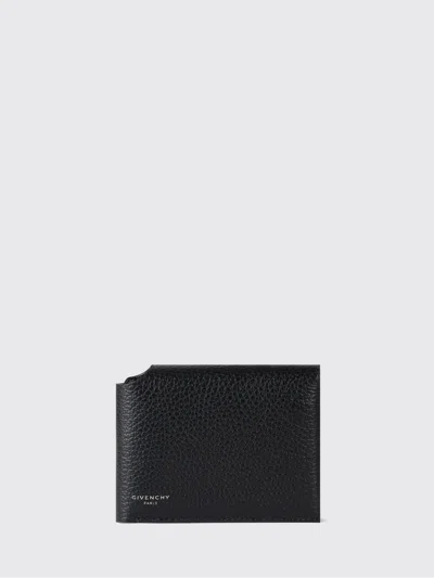 Givenchy Fold Wallet In Grained Leather In Black