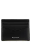 Givenchy Logo Glossed Leather Card Holder In Black