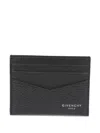 Givenchy Black Card Holder With V Detail And Logo Lettering On The Front In Leather Man In Black