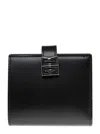 Givenchy Womans Bifold Black Leather Wallet With 4g Logo In Black
