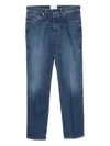 Givenchy Straight-leg Denim Jeans With Faded Blue Wash And Embroidered Branding In Blue