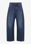 Givenchy Denim Trousers With Belt Loops And Contrast Stitching In Blue