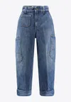 Givenchy Women Jeans With Logo Embroidery In Blue