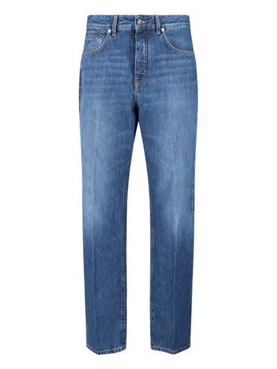 Givenchy Washed Straight Leg Jeans In Blue