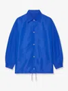 Givenchy Waterproof Nylon Jacket Featuring Pointed Collar In Blue