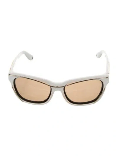 Pre-owned Givenchy Wayfarer Tinted Sunglasses In White
