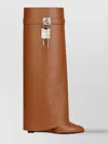 Givenchy Leather Shark Lock Knee High Boots 90 In Brown