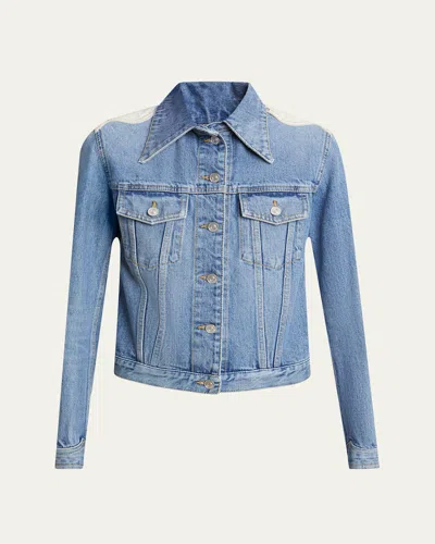 Givenchy Jacket In Denim With Yoke In Denim Blue