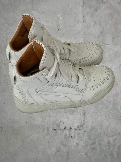 Pre-owned Givenchy Whipstitch High Top Sneakers In White