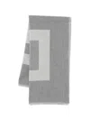 Givenchy Large Scarf Contrasting Border Geometric Pattern In Gray