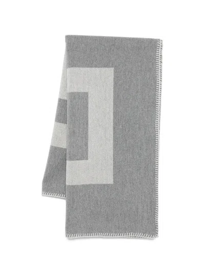 Givenchy Whipstitch-trim Scarf In Gray