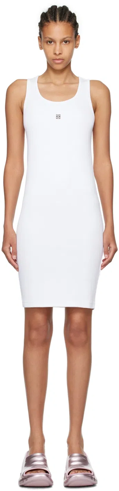 Givenchy White 4g Minidress In 100-white
