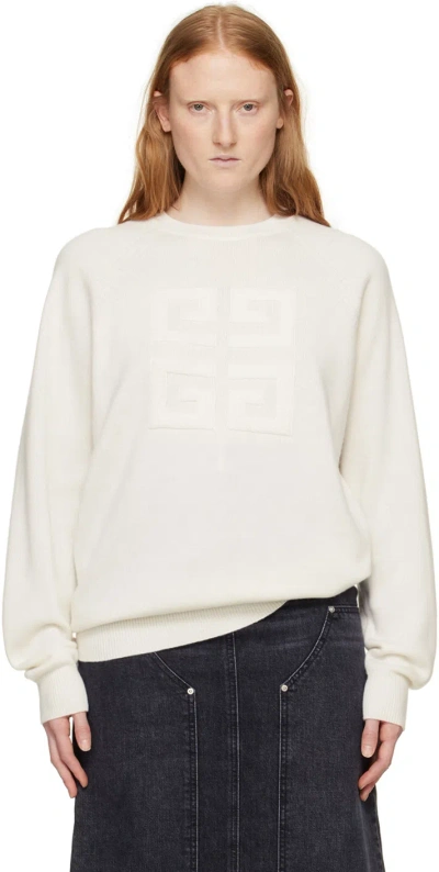 Givenchy White 4g Jumper In 105 Ivory