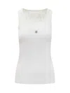 Givenchy Women's White Logo-plaque Cropped Ribbed Cotton-jersey Tank Top In White
