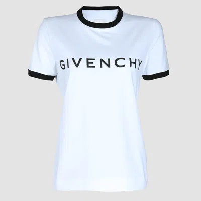 Givenchy White And Black Cotton T-shirt