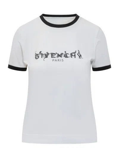 GIVENCHY WHITE AND BLACK COTTON T-SHIRT