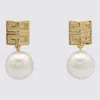 Givenchy White And Golden Brass 4g Earrings In White
