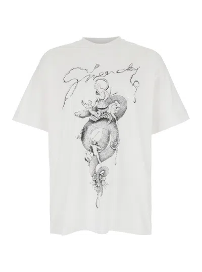 Givenchy White And Grey Cotton T-shirt