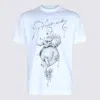 Givenchy T-shirt In Cotton With Chandelier And Snake Print In Blue