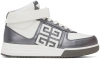 GIVENCHY WHITE & SILVER G4 HIGH TOP SNEAKERS