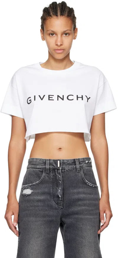 Givenchy Logo Cropped T-shirt In White