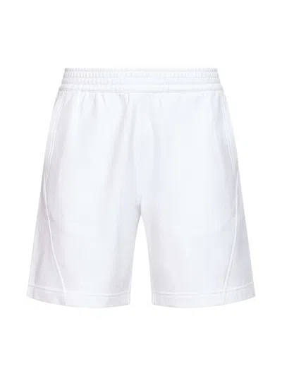 Givenchy White Brushed Cotton Couture Seam Bermuda Shorts In Pink