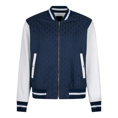 Givenchy White Cotton Blend Coats In Blue