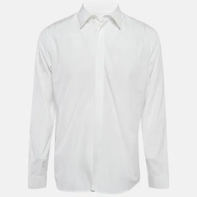 Pre-owned Givenchy White Cotton Collar Detail Shirt Xl