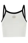 Givenchy Cropped Tank Top In Cotton And Crystals With 4g Detail
