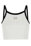 Givenchy Cropped Tank Top In Cotton And Crystals With 4g Detail