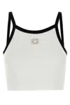 Givenchy Cropped Tank Top In Cotton And Crystals With 4g Detail In White
