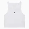 Givenchy Women's Cropped Tank Top In Cotton With 4g Detail In White