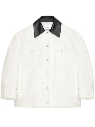 Givenchy White Cotton Denim Parka