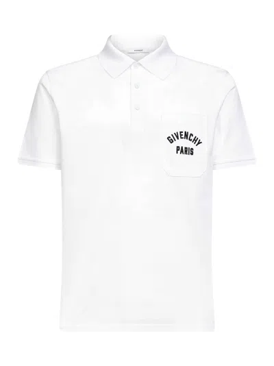 Givenchy Polo Shirt With Short Sleeves And Chest Pocket In White