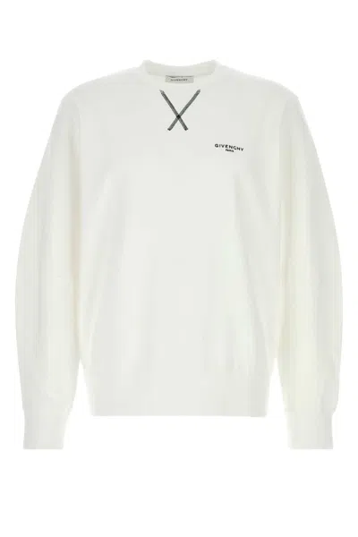 Givenchy White Couture Seam Sweatshirt With Embroidered Logo Men
